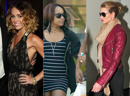 Miley Cyrus, Bobbi Kristina Brown, Rosie Huntington-Whiteley Miley Cyrus, Bobbi Kristina Brown, Rosie Huntington-Whiteley